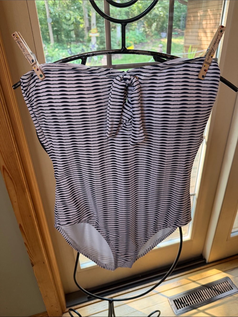 Tommy Bahama Island Cays Bandeau Striped One-Piece Sz 8  - Blue & White NWT